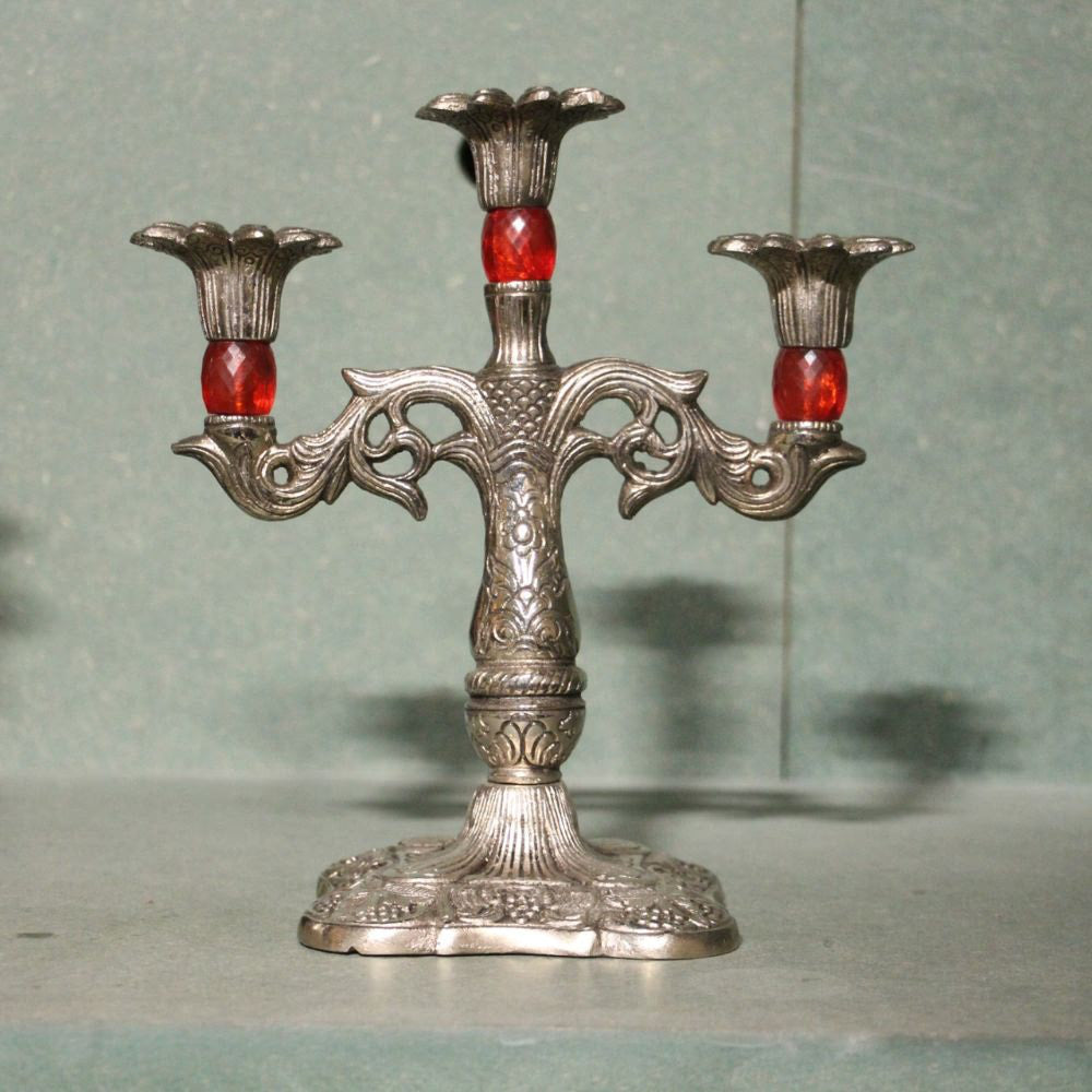 Metal Candle Holder — Handcrafted Decorative Diya Stand