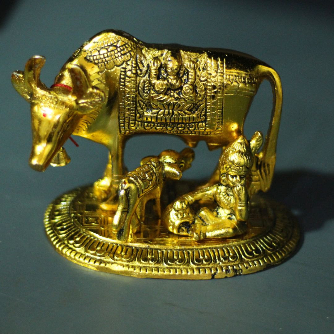 Metal Cow With Calf – Medium