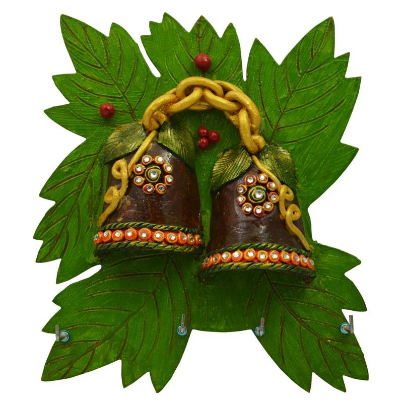 Bell Patta Key Holder | Handcrafted Indian Wall Key Organizer