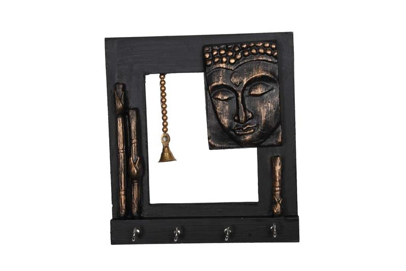 Black Copper Buddha Key Holder | Handcrafted Wall-Mounted Key Organizer