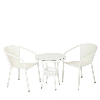 Outdoor Patio Dining Set – 2 Chairs & Round Table