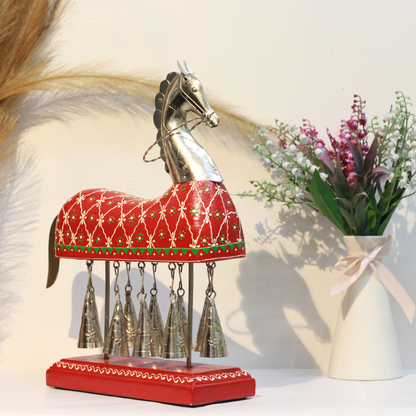 Wooden 10 Bell Horse | 21 inches | Handcrafted Indian Decorative Showpiece