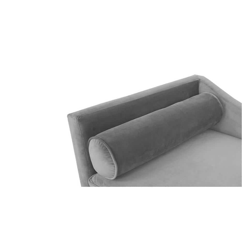 Modern Chaise Lounge Sofa with Bolster Pillow & Slanted Legs