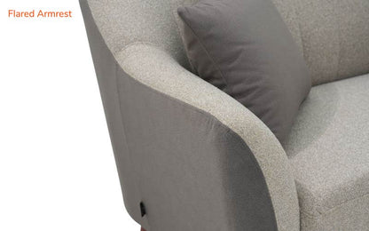 Modern Curved Back Loveseat Sofa with Padded Arms