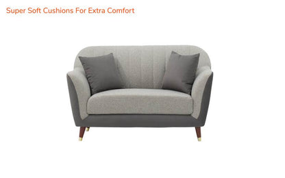 Modern Curved Back Loveseat Sofa with Padded Arms