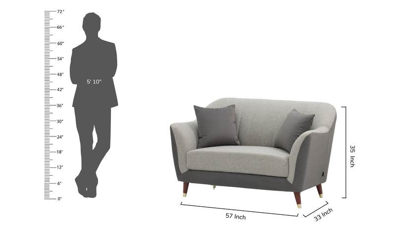 Modern Curved Back Loveseat Sofa with Padded Arms