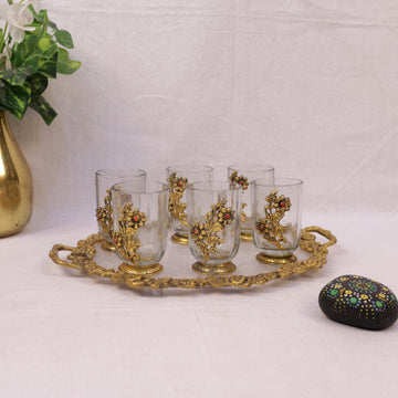 GULAB TRAY GLASS SET