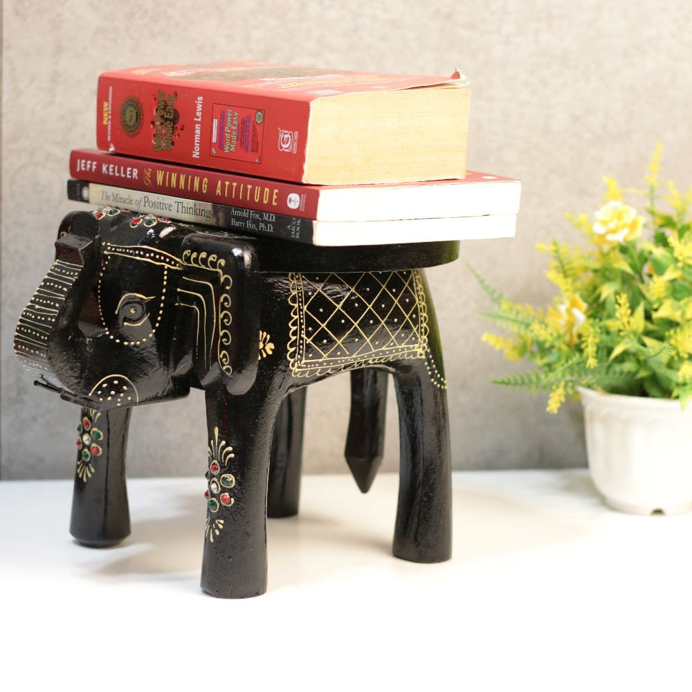 Wooden Colorful Elephant Stool
