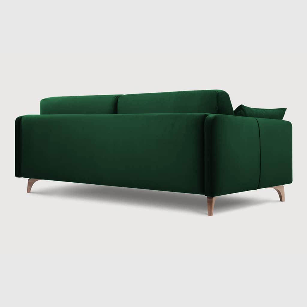 Modern Roma Fabric Green 3 Seater Sofa