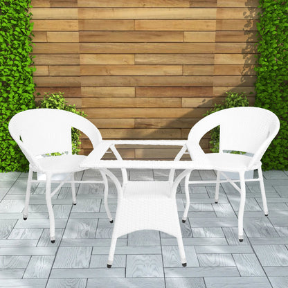 Outdoor Patio Seating Set – 2 Chairs & 1 Round Table