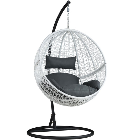Hanging Egg Chair with Stand – Woven Outdoor Swing Chair