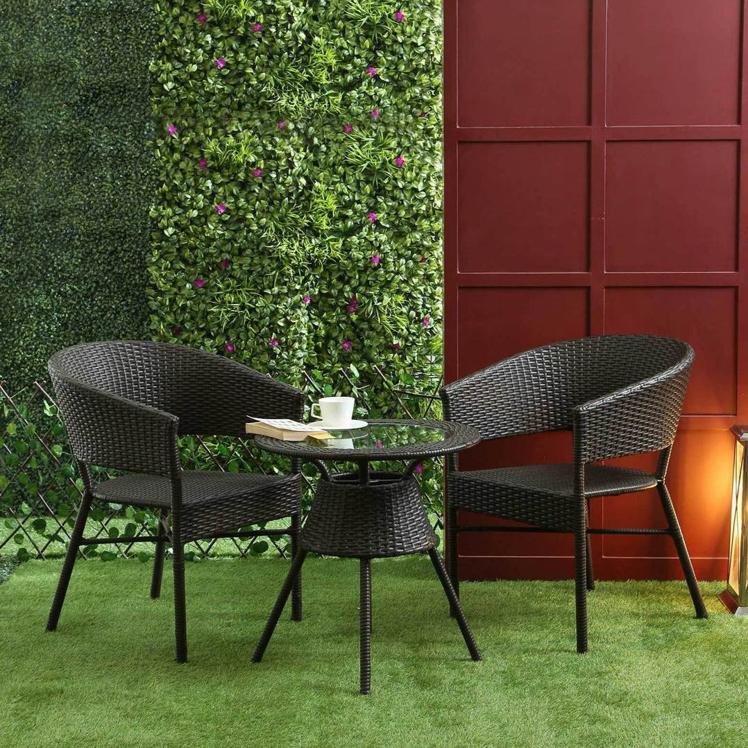 Outdoor Patio Seating Set – 2 Chairs & 1 Round Table