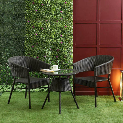 Outdoor Patio Seating Set – 2 Chairs & 1 Round Table