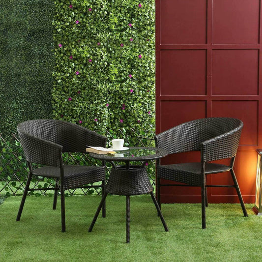 Outdoor Patio Seating Set – 2 Chairs & 1 Round Table