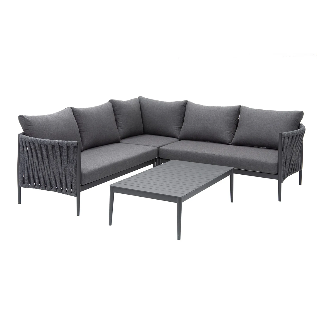 Outdoor Patio Sectional Sofa Set | L-Shaped Sofa with Coffee Table