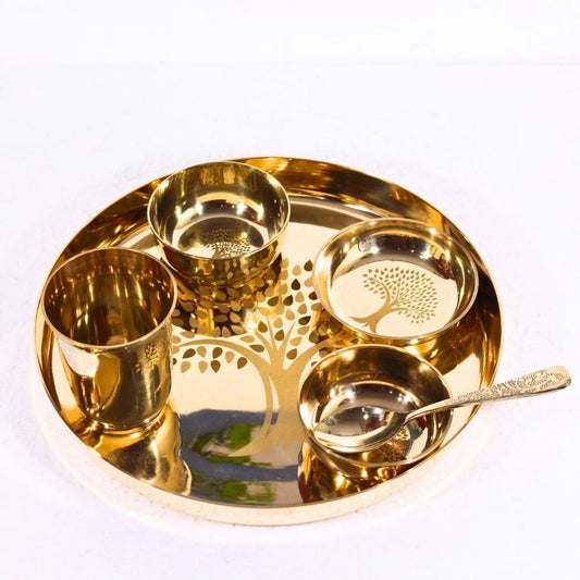 Handcrafted Kansa Bhojan Thaal – Traditional Bronze Dinner Plate