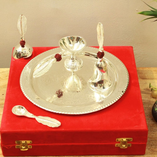 Silver Pooja Thali Set