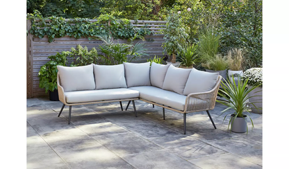 Outdoor Patio Conversation Set | Sectional Sofa, Coffee Table & Ottomans