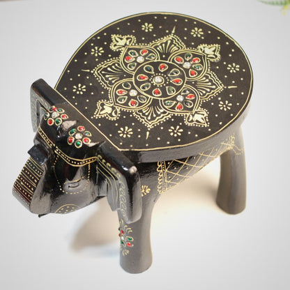 Wooden Colorful Elephant Stool