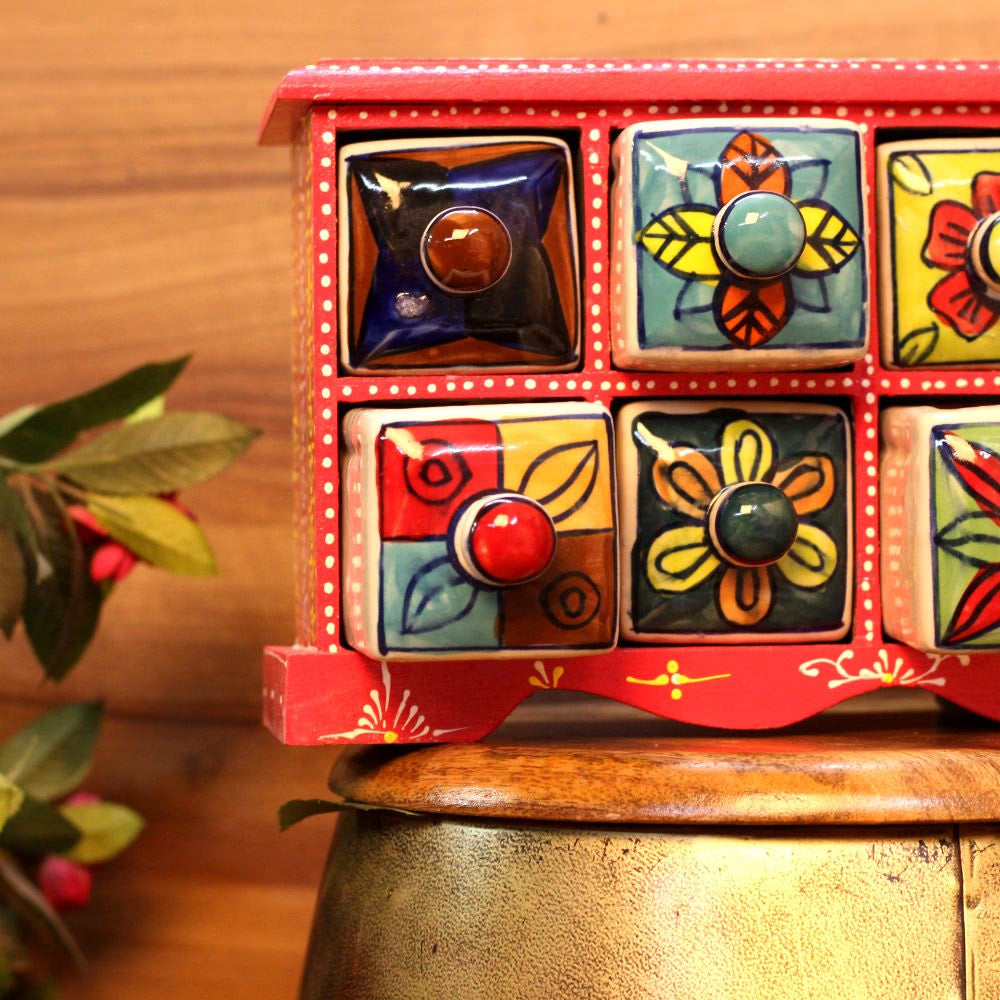 WOODEN DRAWER PAINTING 8 DRAWER