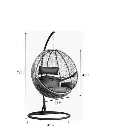 Hanging Egg Chair with Stand – Woven Outdoor Swing Chair