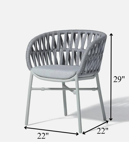 Outdoor Wicker Rope Armchair with Cushioned Seat – Patio & Garden Chair