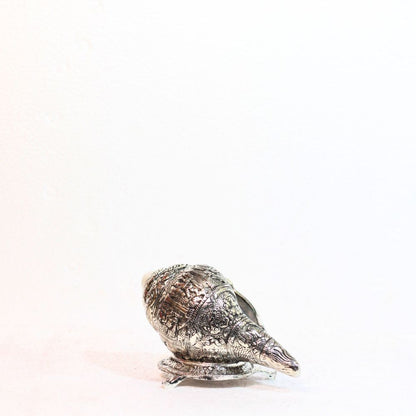 Metal Silver Shankh — Handcrafted Decorative Conch Shell Showpiece