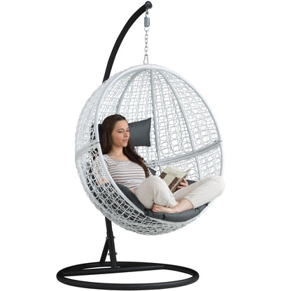 Hanging Egg Chair with Stand – Woven Outdoor Swing Chair