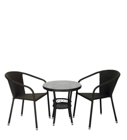 Outdoor Patio Dining Set – 2 Chairs & Round Table
