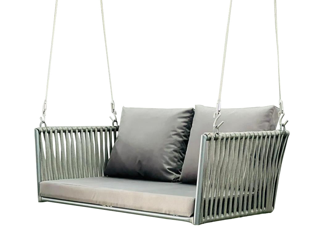 Woven Hanging Swing Chair – Outdoor Rope Hammock Loveseat