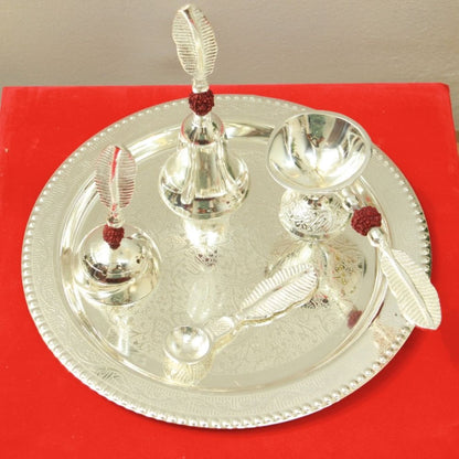Silver Pooja Thali Set