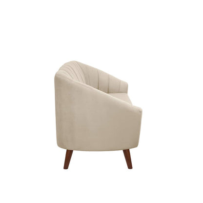 Modern Mid-Century 3-Seater Sofa with Cushions & Wooden Legs