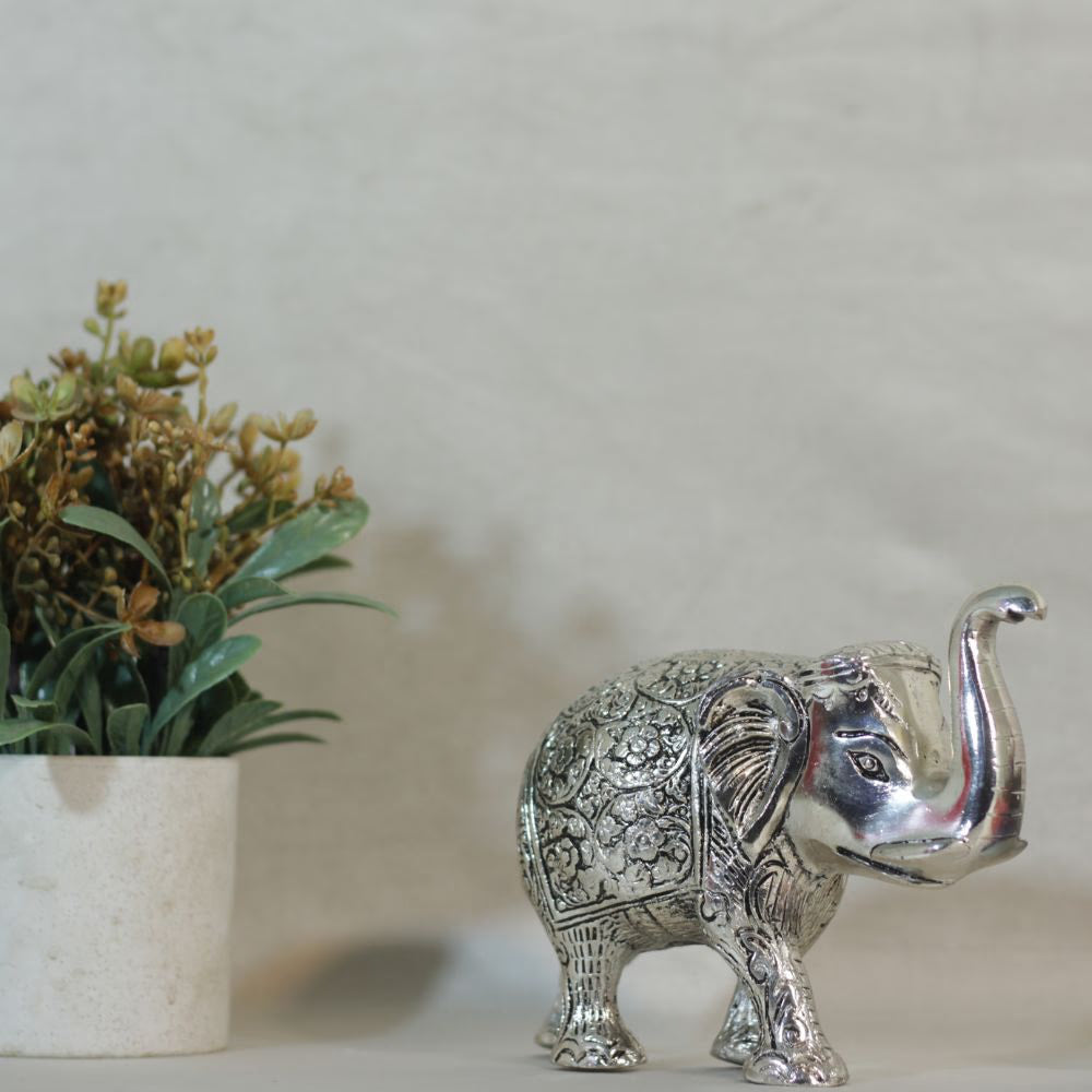 Metal Elephant Small — Handcrafted Decorative Figurine