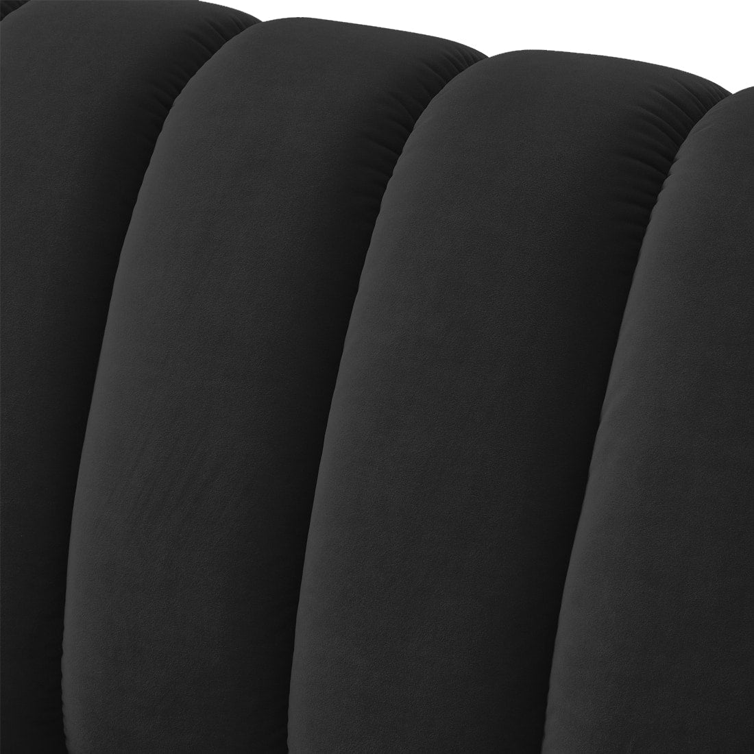 Modern Black 3 Seater Sofa | Channel Tufted Upholstered Sofa - Shivora Crafts