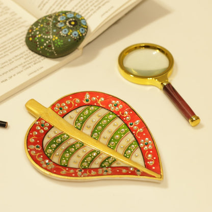 Marble Condiments Serving Leaf Platter
