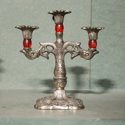 Metal Candle Holder — Handcrafted Decorative Diya Stand