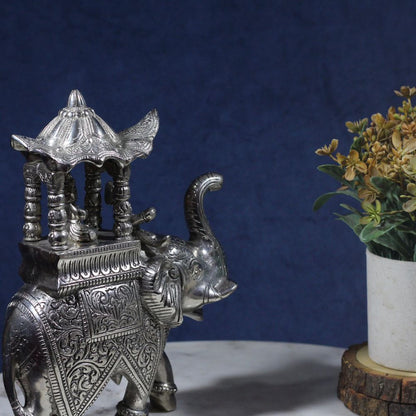 Metal Ambabari Elephant — Handcrafted Royal Procession Figurine