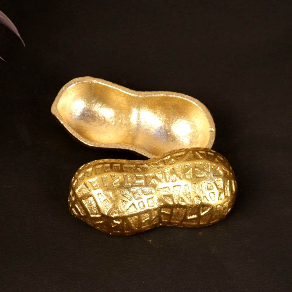 Handcrafted Large Peanut Decorative Bowl – Premium Metal Centerpiece for Home Décor
