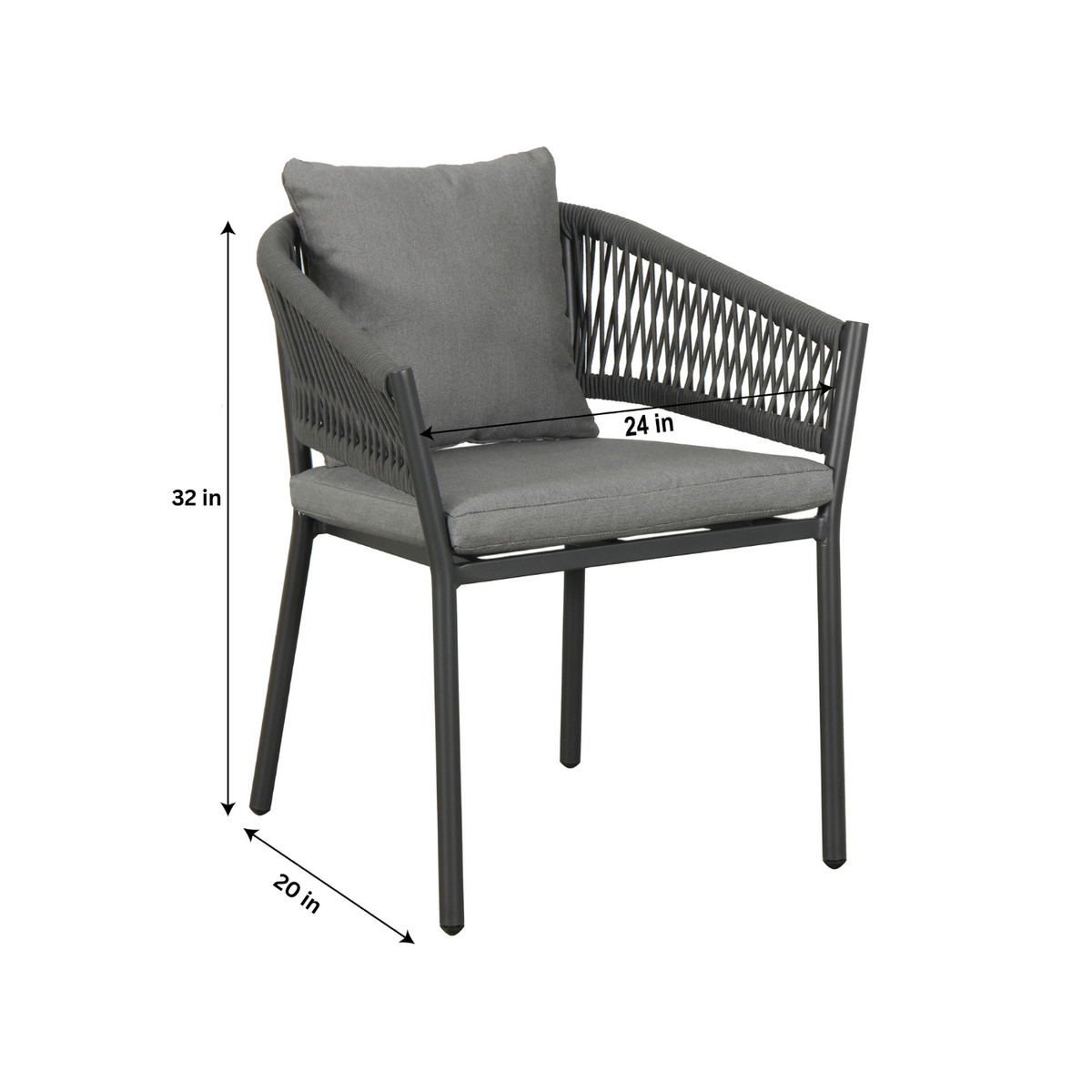 4-Seater Woven Outdoor Dining Set – Round Patio Table & 4 Armchairs