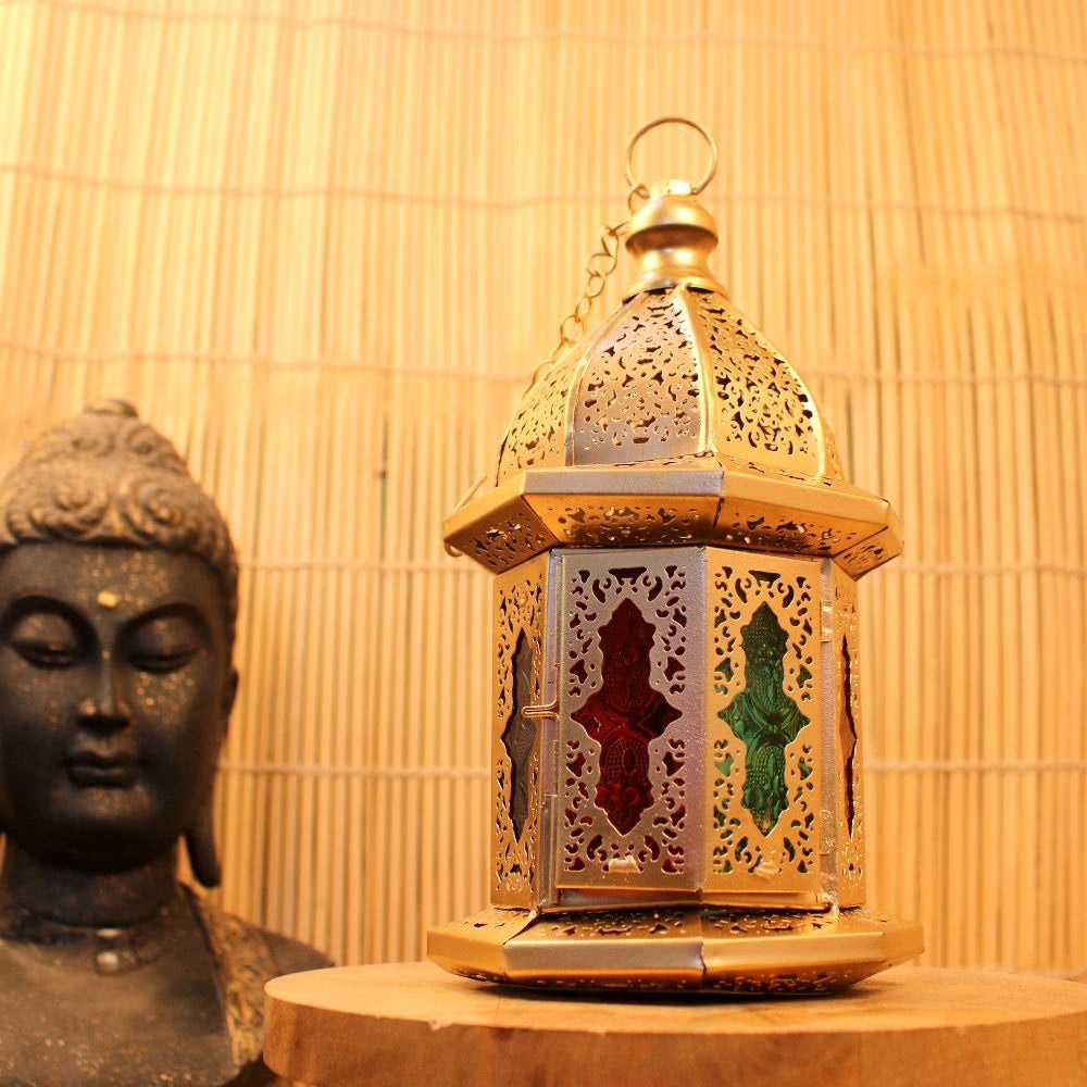 Handcrafted Moroccan Lantern – Vintage Metal Candle Lantern for Home & Festive Décor