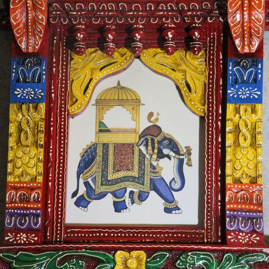 Wooden Jharokha With Painting 36''