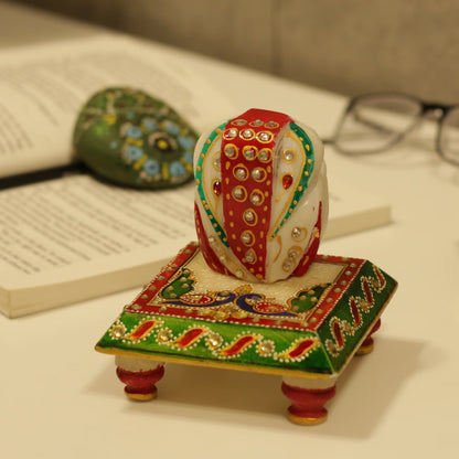 Auspicious Marble Chauki Ganesha