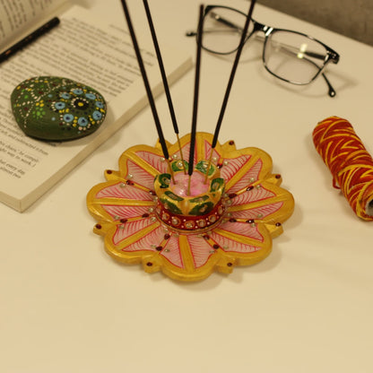 Marble Floral Agarbatti Stand