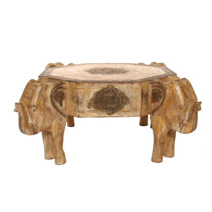 Handcrafted Low Heighted Stool – Premium Wooden Accent Stool for Home Décor