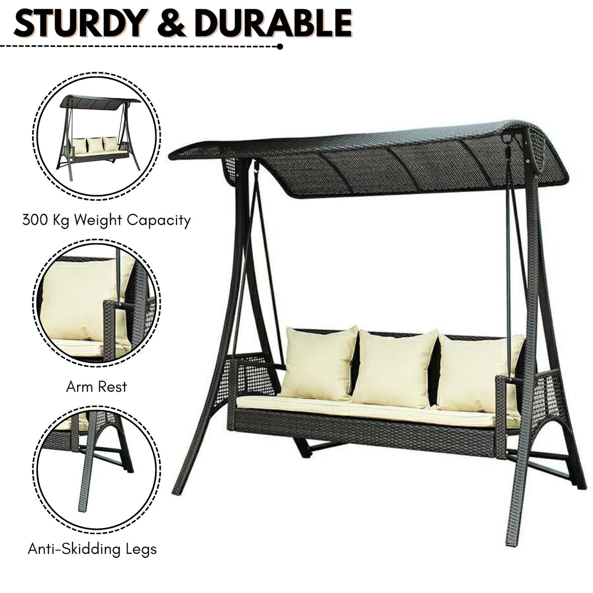 Modern Outdoor Wicker Bar Dining Set with 4 Counter Stools