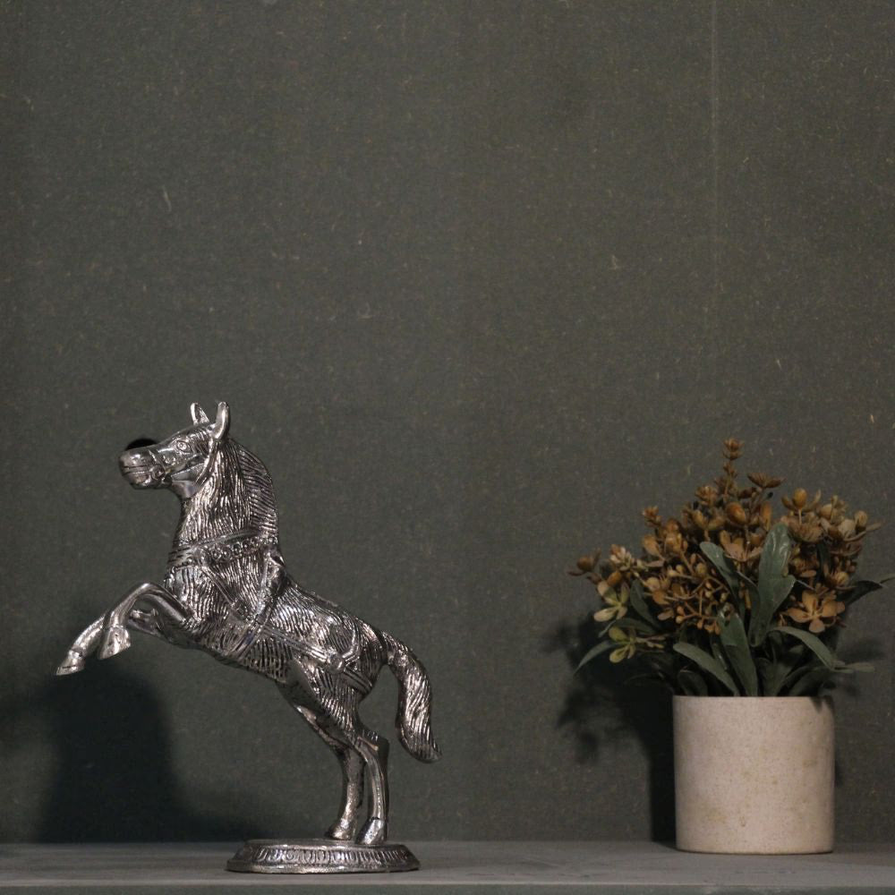 Metal Jumping Horse – Handcrafted Decorative Showpiece