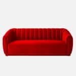 Modern Black 3 Seater Sofa | Channel Tufted Upholstered Sofa - Shivora Crafts