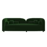 Modern Curved 3-Seater Sofa with Rounded Back & Bolster Cushions