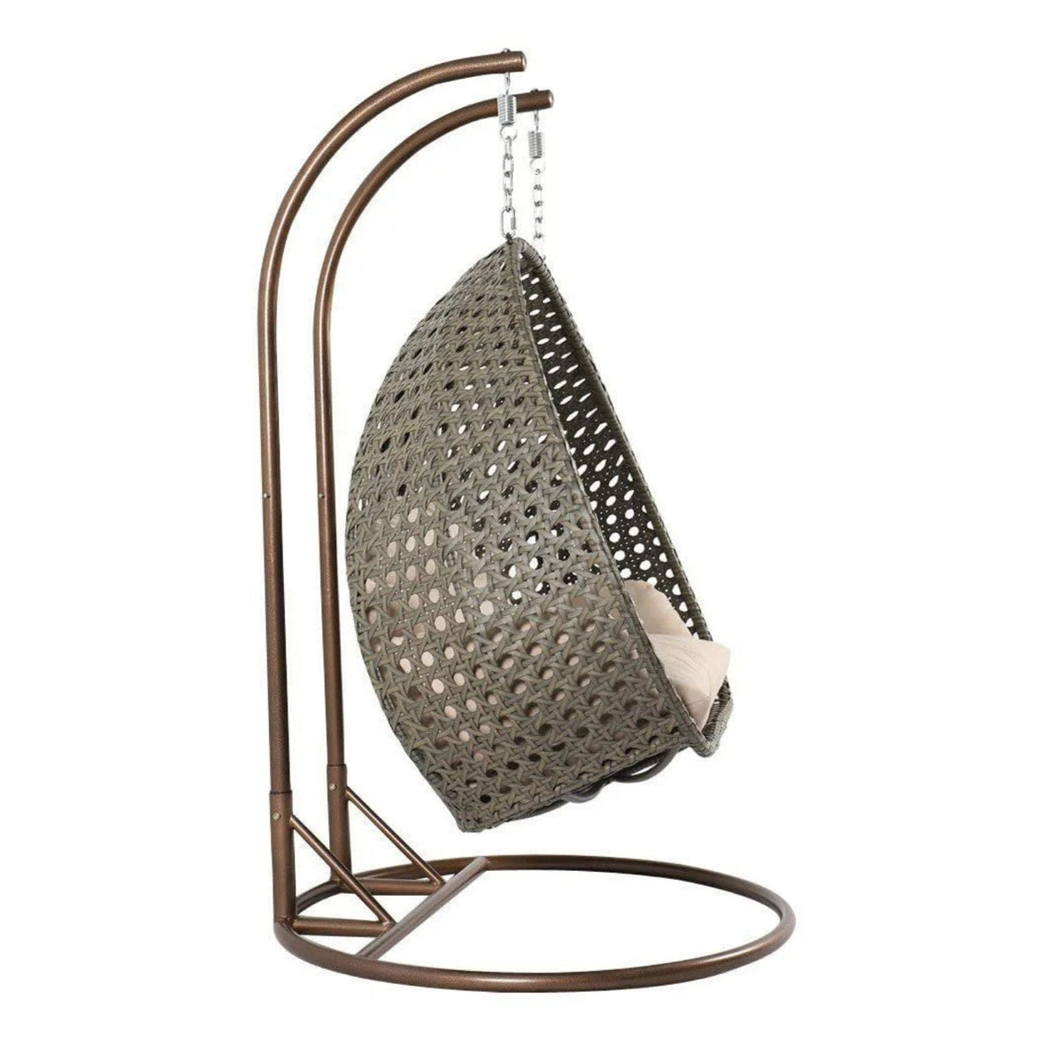 Outdoor Hanging Egg Chair with Stand & Cushioned Seat