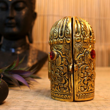 Handcrafted Metal Open to Close Ram Darbar – Foldable Divine Wall & Table Décor for Home Temple